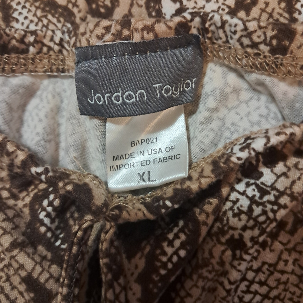 Jordan Taylor Brown and Cream Patterned Top